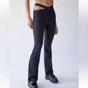 Chic Black Flared Pants with Cutout Detail